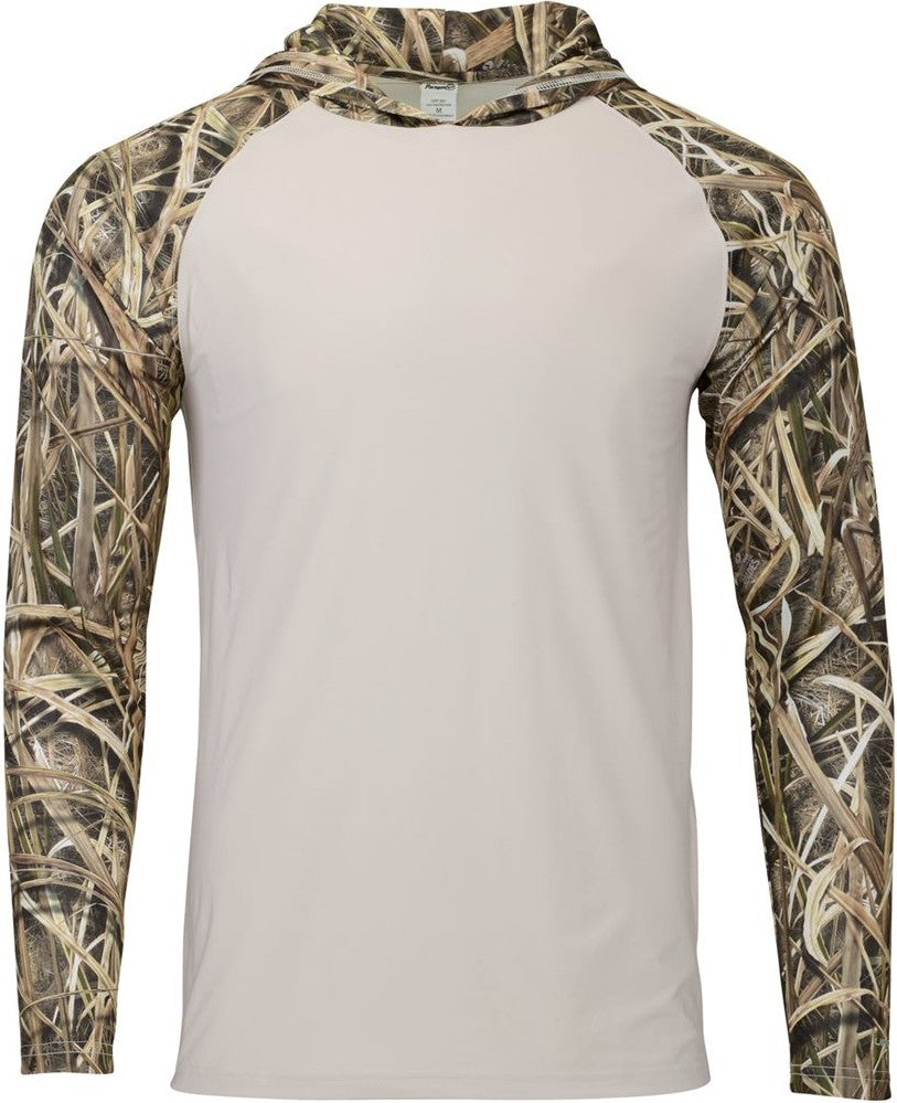 Front View of Shadow Grass Biloxi Performance Colorblocked Hoodie - 241