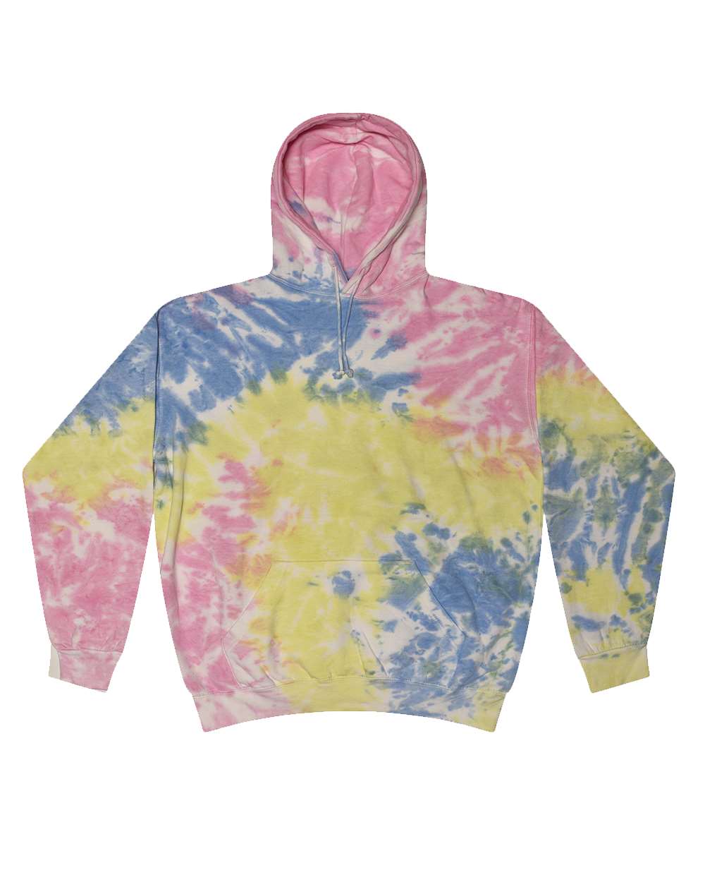 Front View of Sherbet Tie-Dyed Hooded Sweatshirt - 8777
