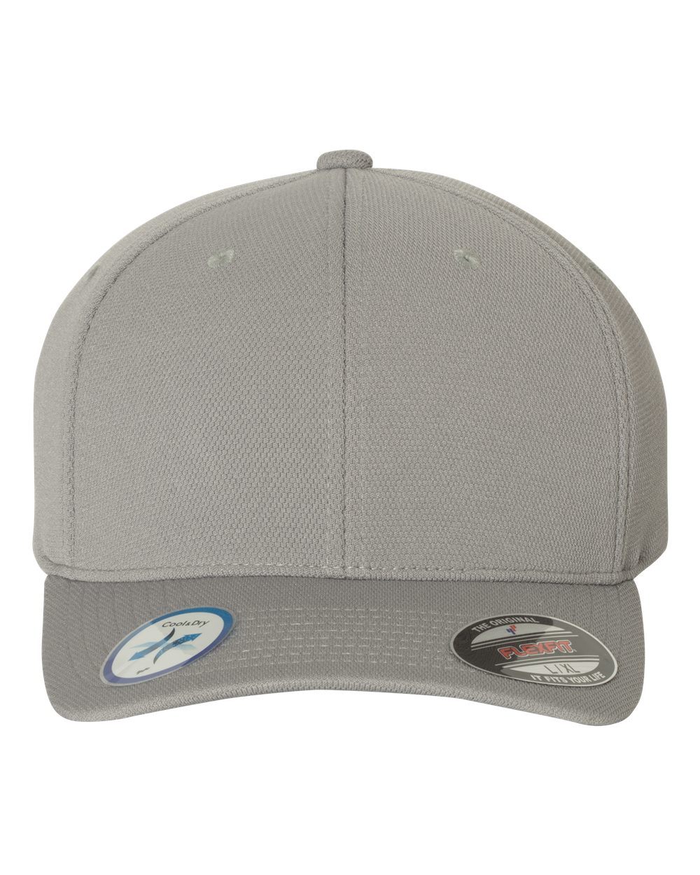 Front View of Silver Cool & Dry Sport Cap - 6597