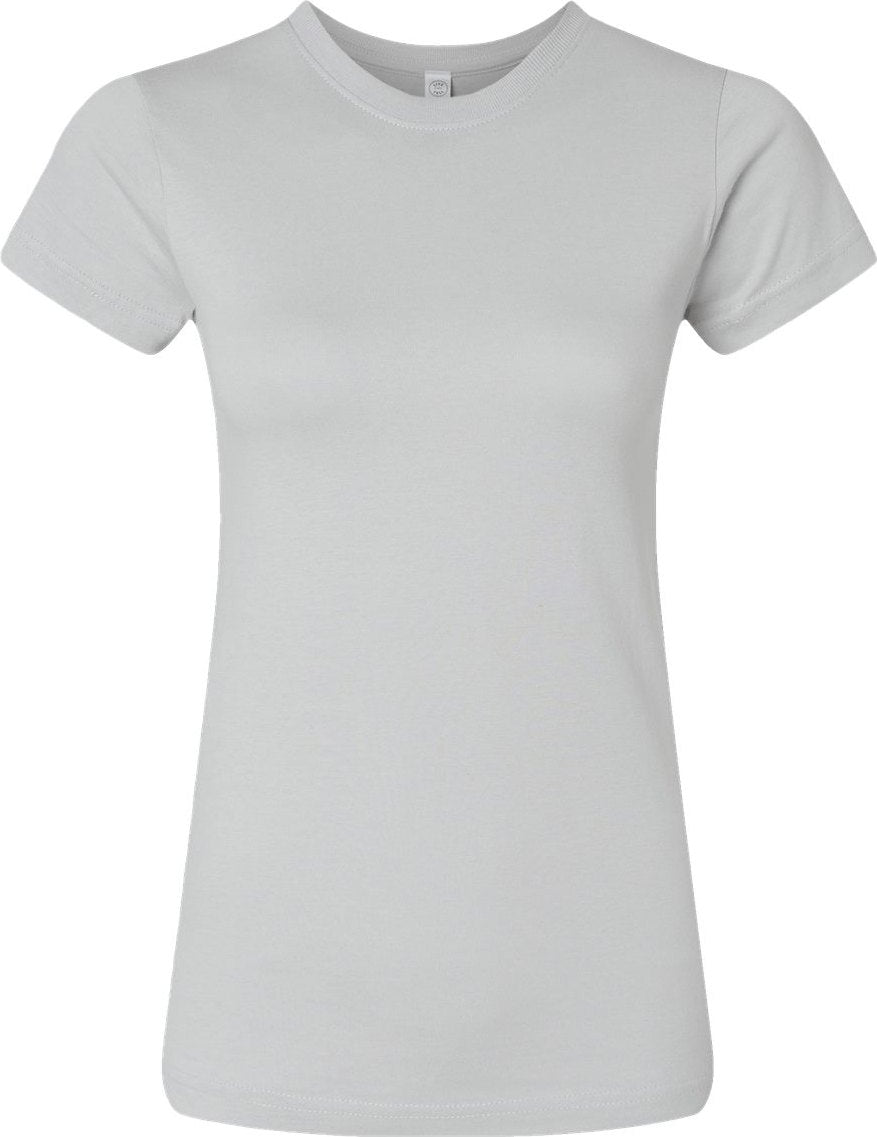 Front View of Silver Women's Fitted Fine Jersey Tee - 3616
