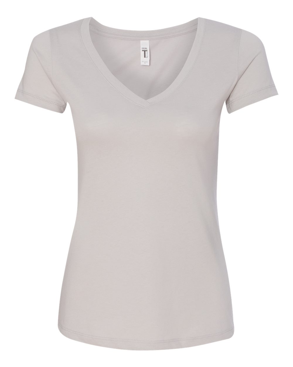Front View of Silver Women's Ideal V-Neck T-Shirt - 1540