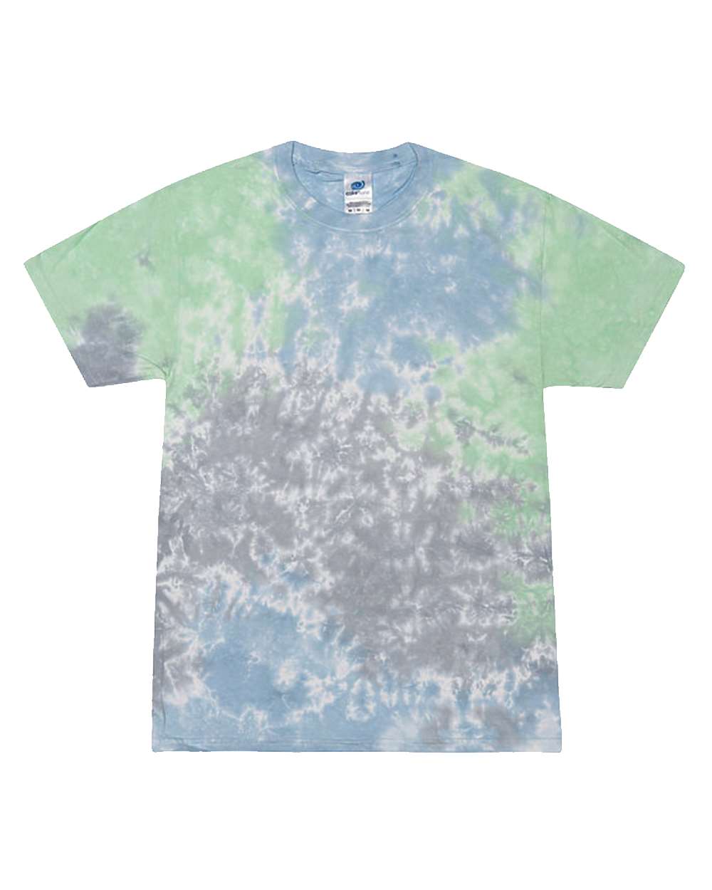 Front View of Slushy Multi-Color Tie-Dyed T-Shirt - 1000