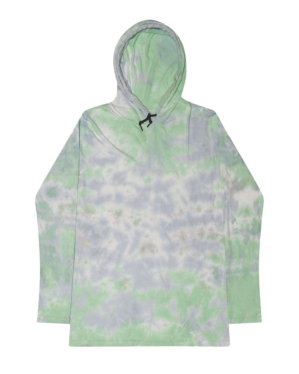 Front View of Slushy Tie-Dyed Hooded Long Sleeve T-Shirt - 2777