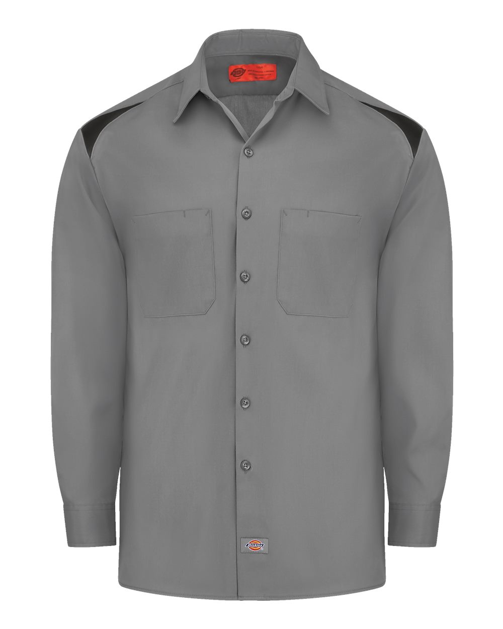 Front View of Smoke/ Black Long Sleeve Performance Team Shirt - 6605
