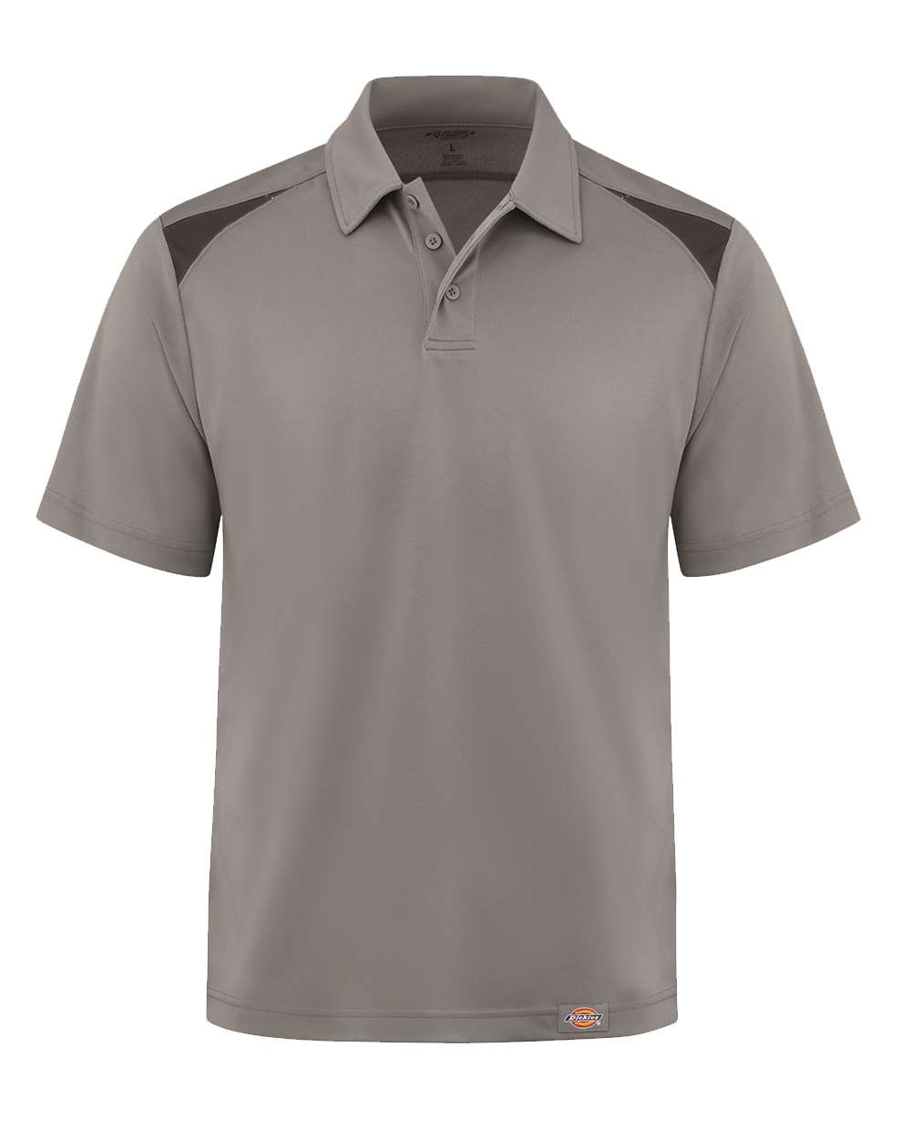 Front View of Smoke/ Black Team Performance Short Sleeve Work Shirt - LS66