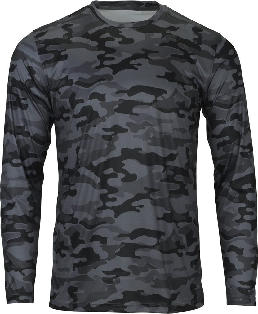 Smoke Camo Woodland Performance Long Sleeve T-Shirt - 238