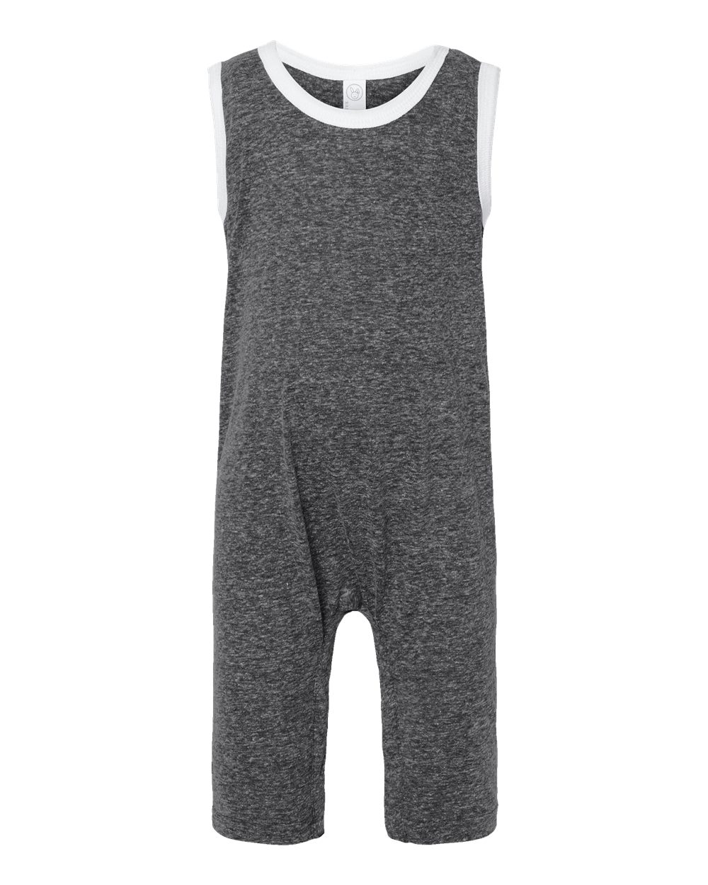 Front View of Smoke Melange Infant Harborside Mélange Tank Romper - 4492