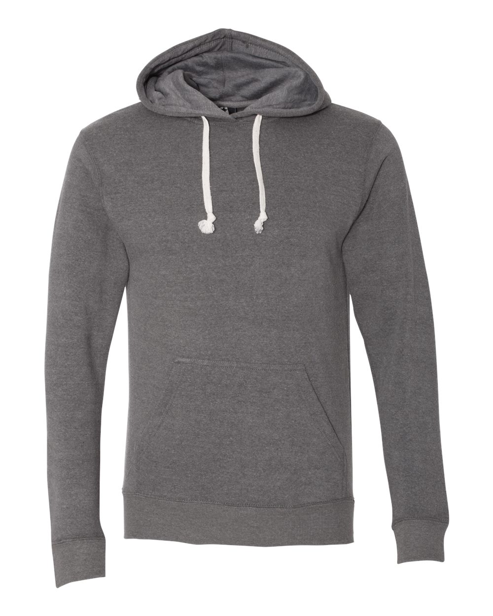 Front View of Smoke Triblend Triblend Fleece Hooded Sweatshirt - 8871