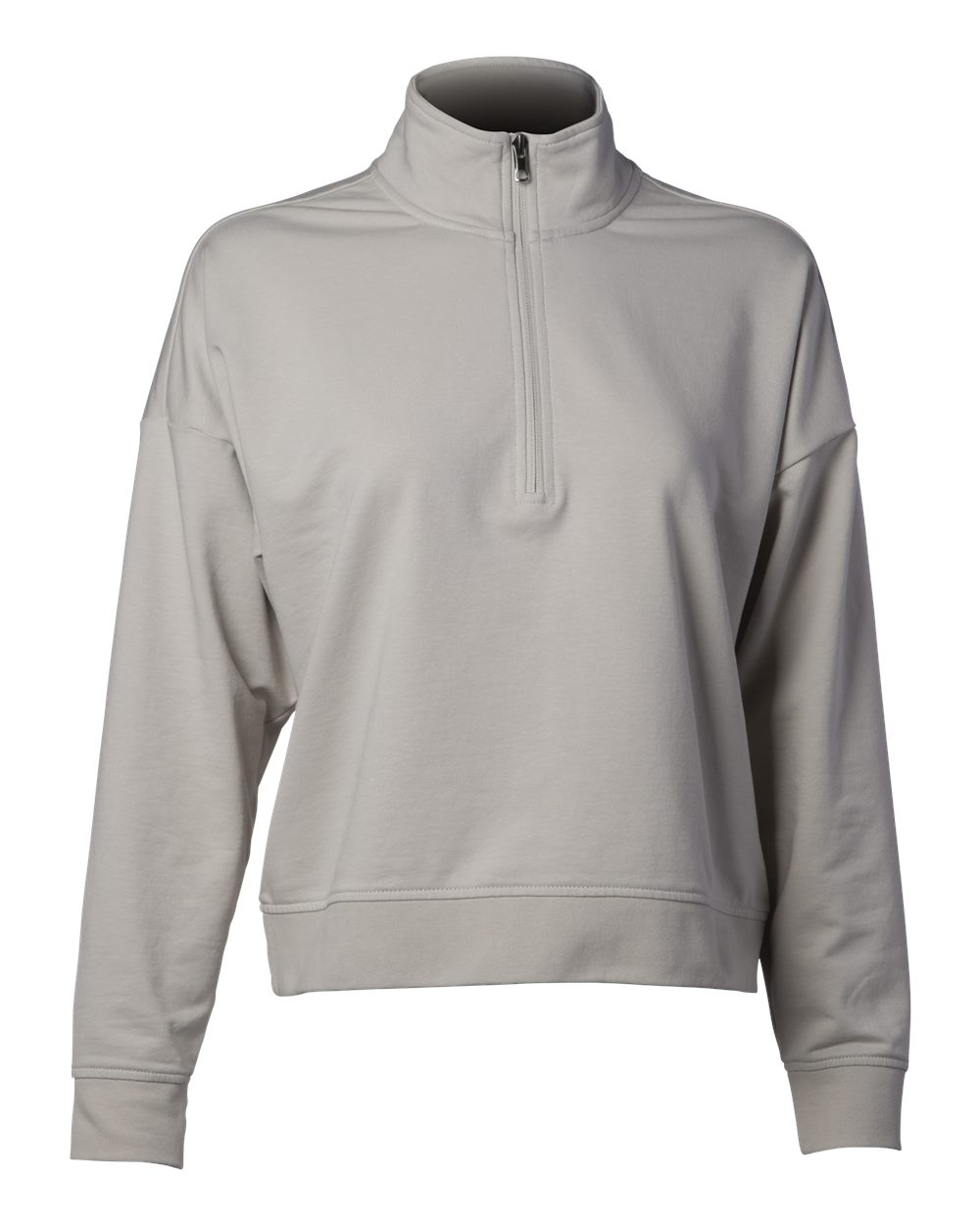 Front View of Smoke Women's Perform Quarter-Zip Pullover - EXP15WPQ