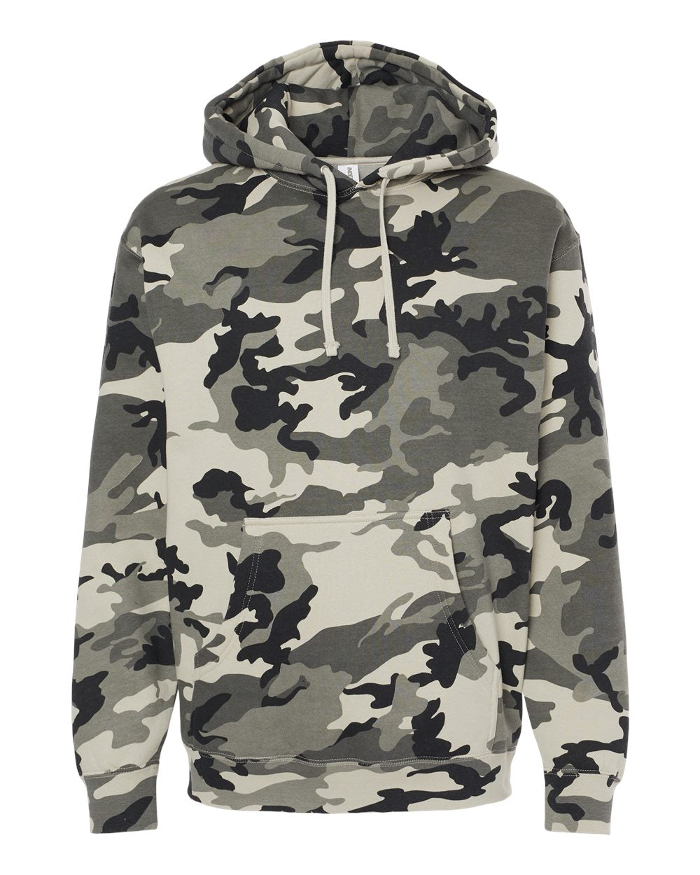 Front View of Snow Camo Heavyweight Hooded Sweatshirt - IND4000