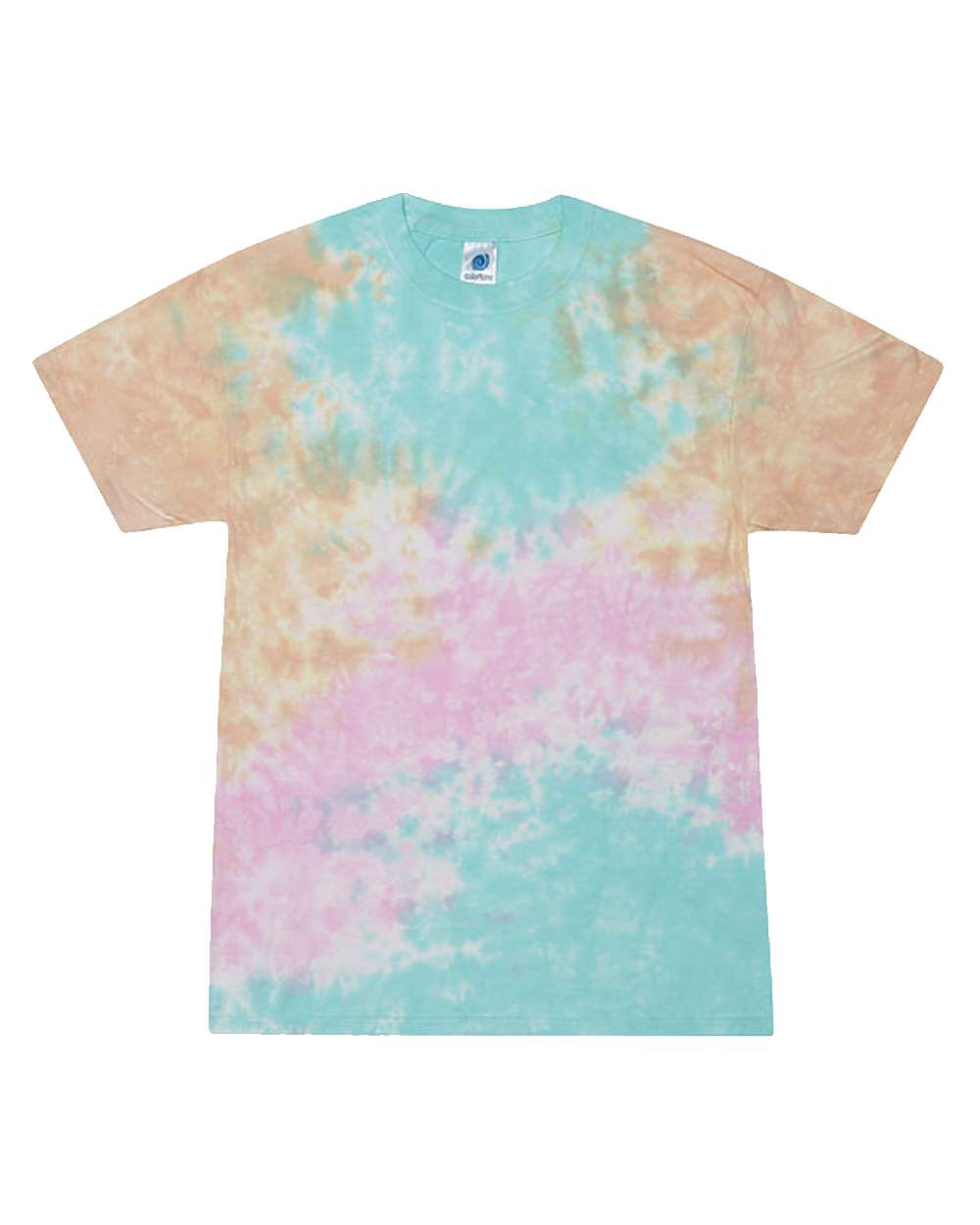 Front View of Snow Cone Multi-Color Tie-Dyed T-Shirt - 1000