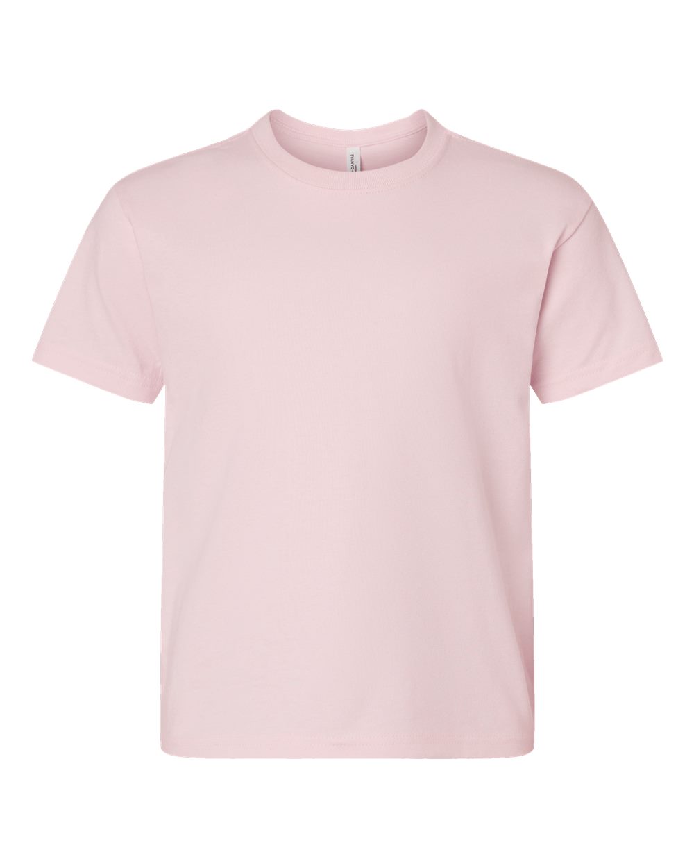 Front View of Soft Pink Youth 6oz. Heavyweight Tee - 3010Y