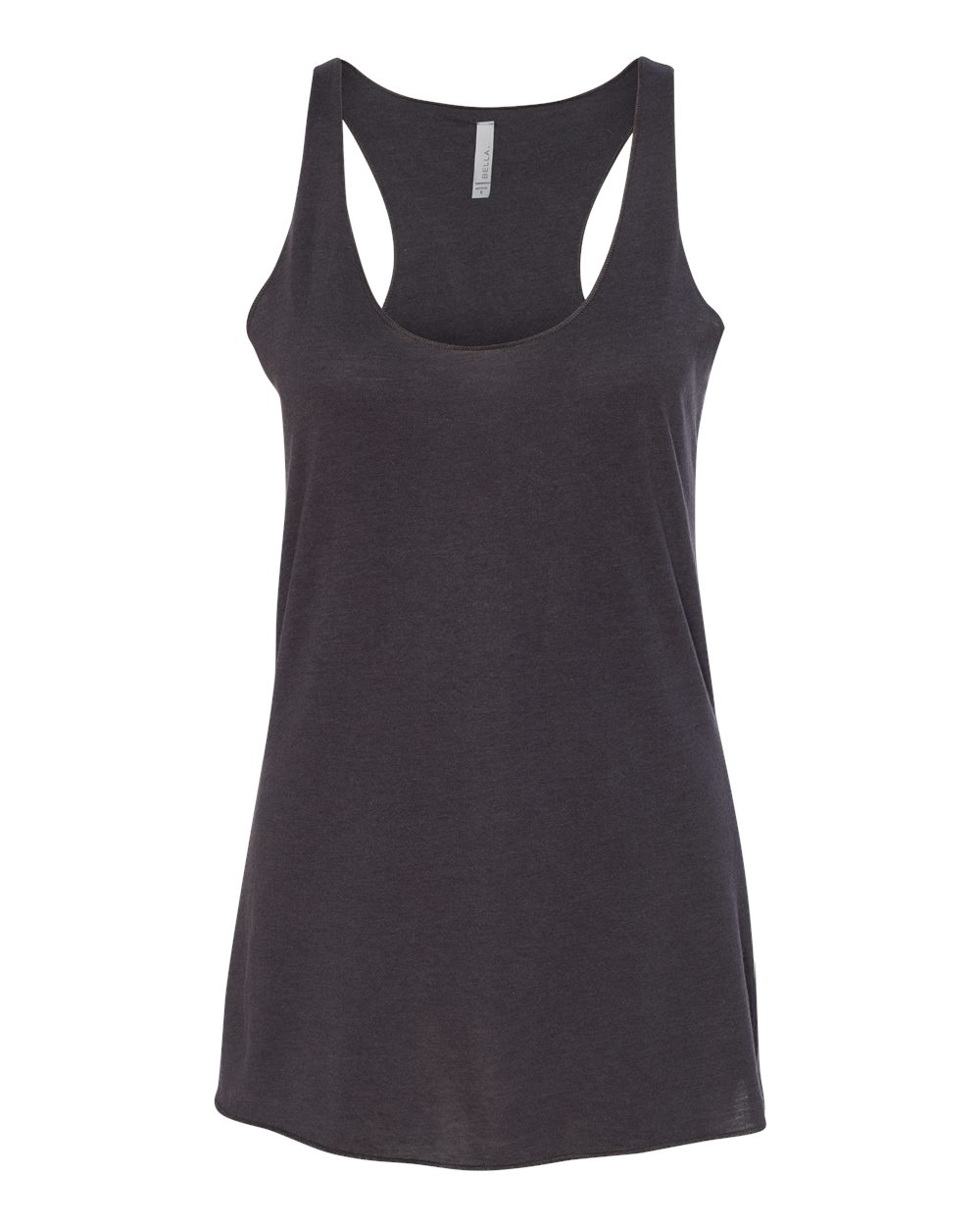 Front View of Solid Dark Grey Triblend Women's Triblend Racerback Tank - 8430