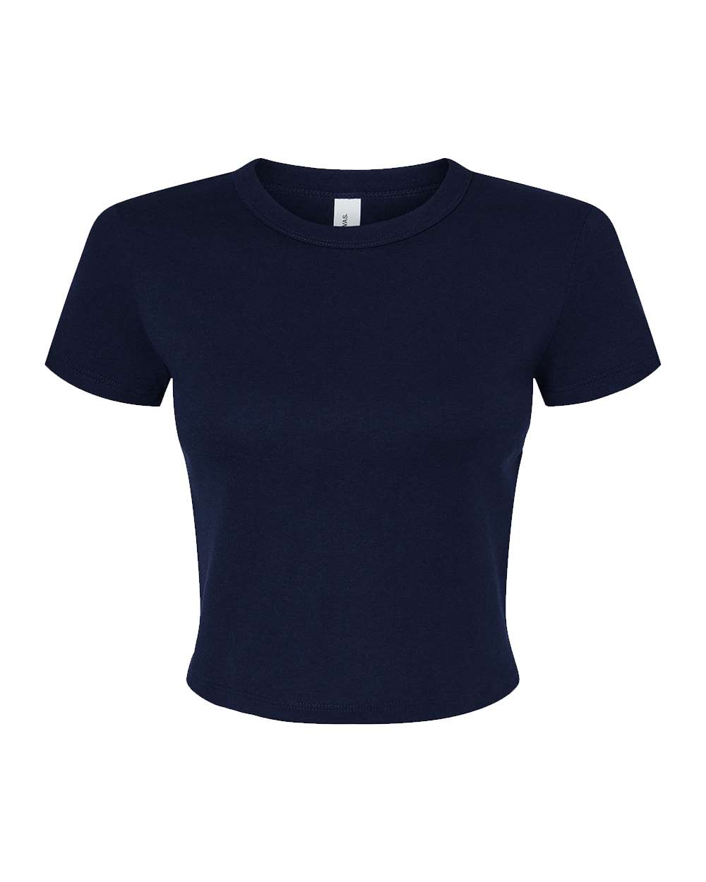 Front View of Solid Navy Blend Women's Micro Rib Baby Tee - 1010