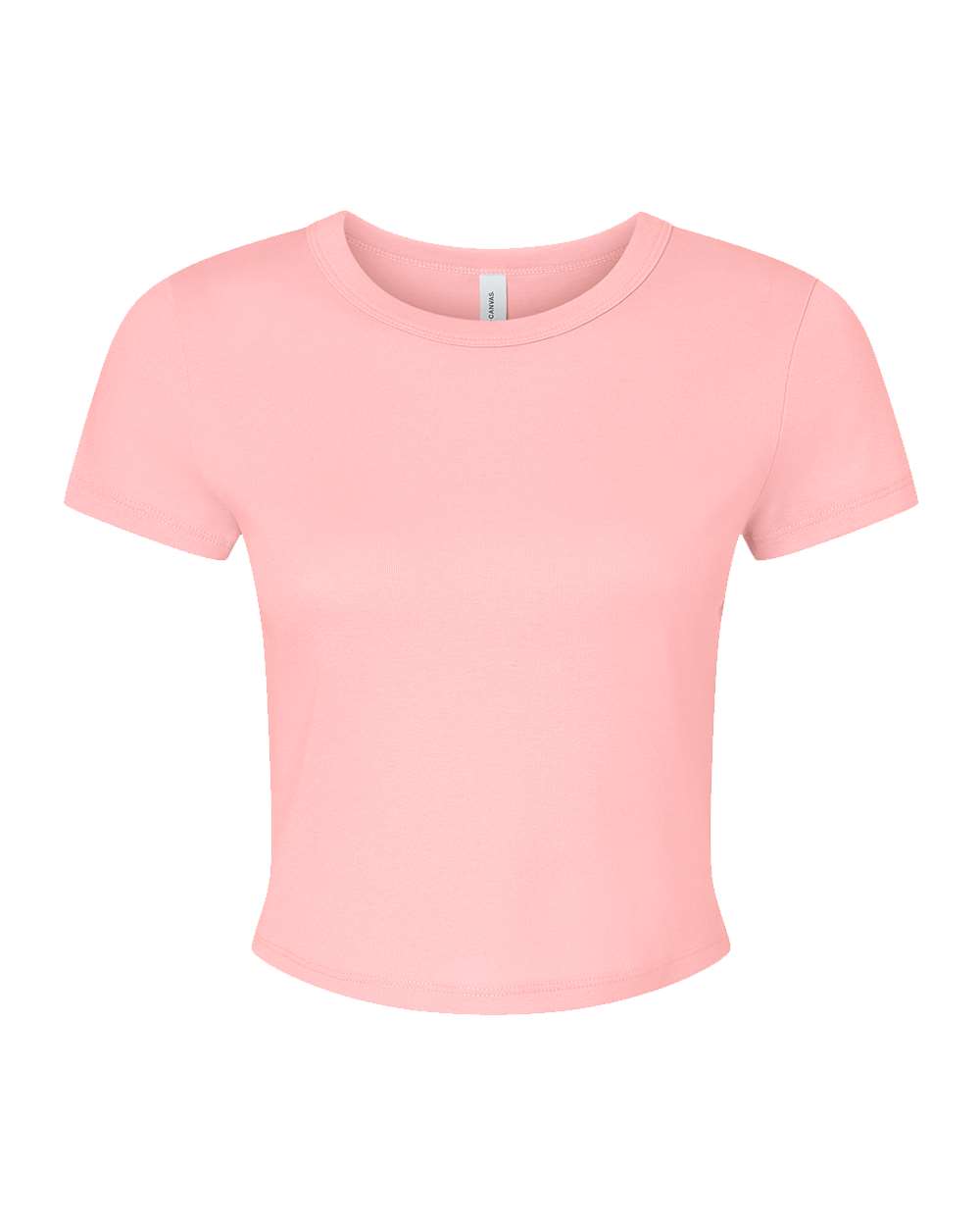Front View of Solid Pink Blend Women's Micro Rib Baby Tee - 1010