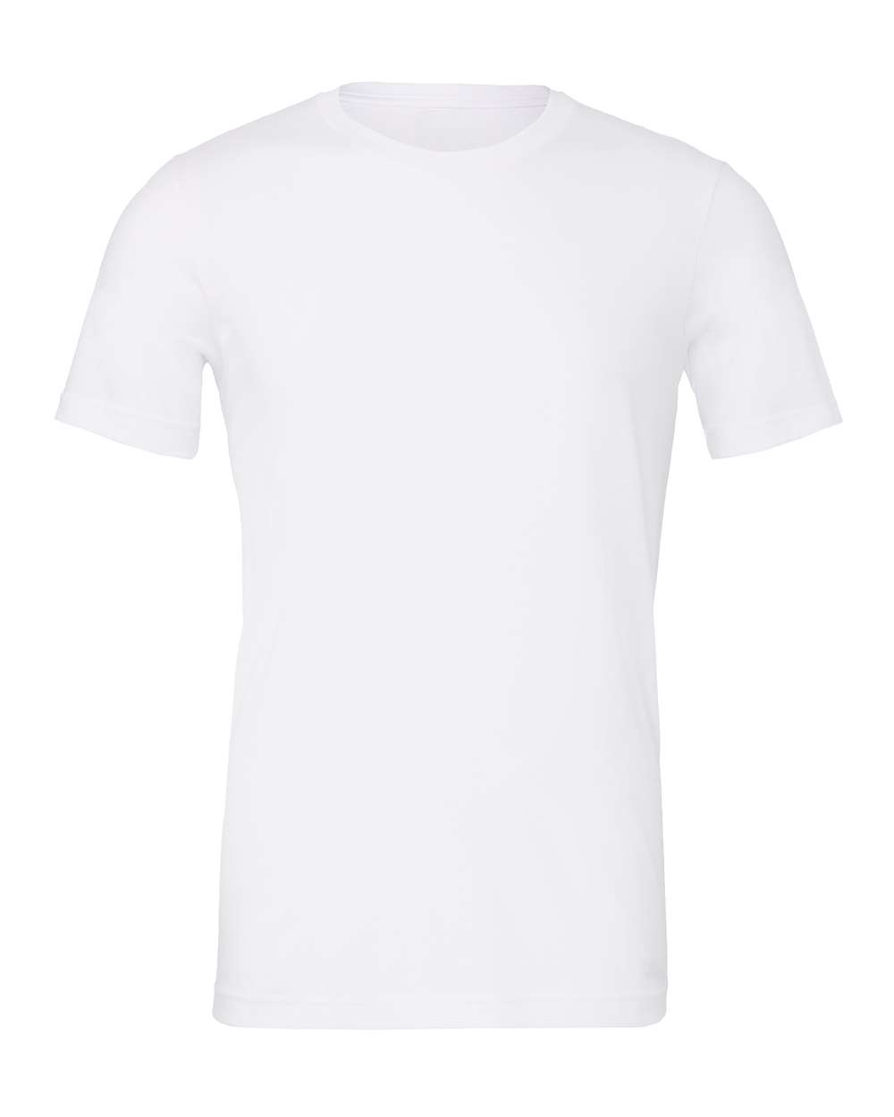 Front View of Solid White Blend CVC Jersey Tee - 3001CVC