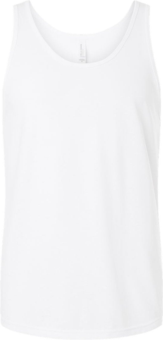 Front View of Solid White Blend Heather CVC Tank - 3480CVC