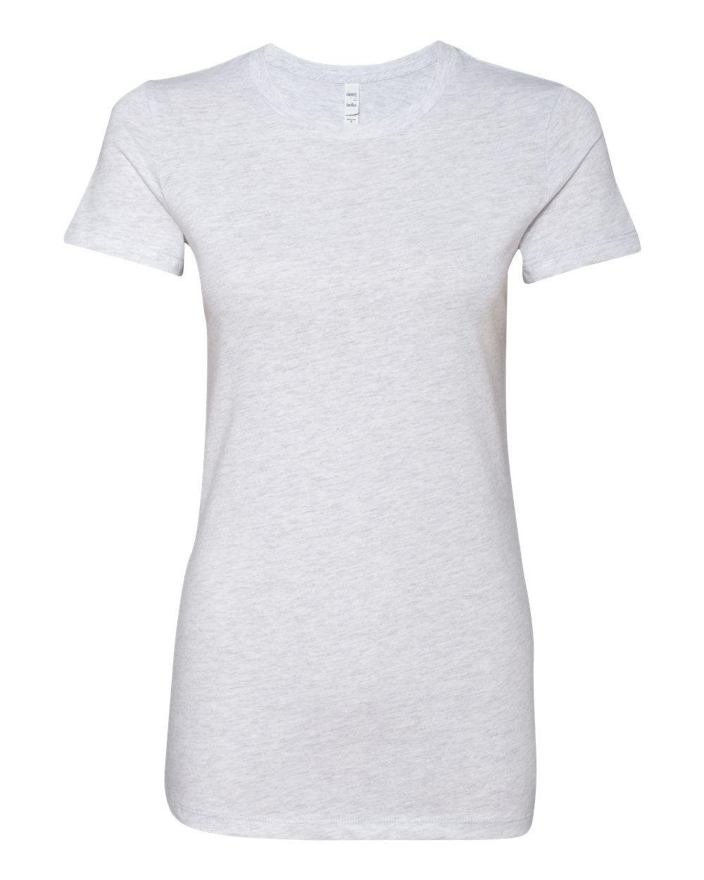 Front View of Solid White Blend Women's Slim Fit Tee - 6004