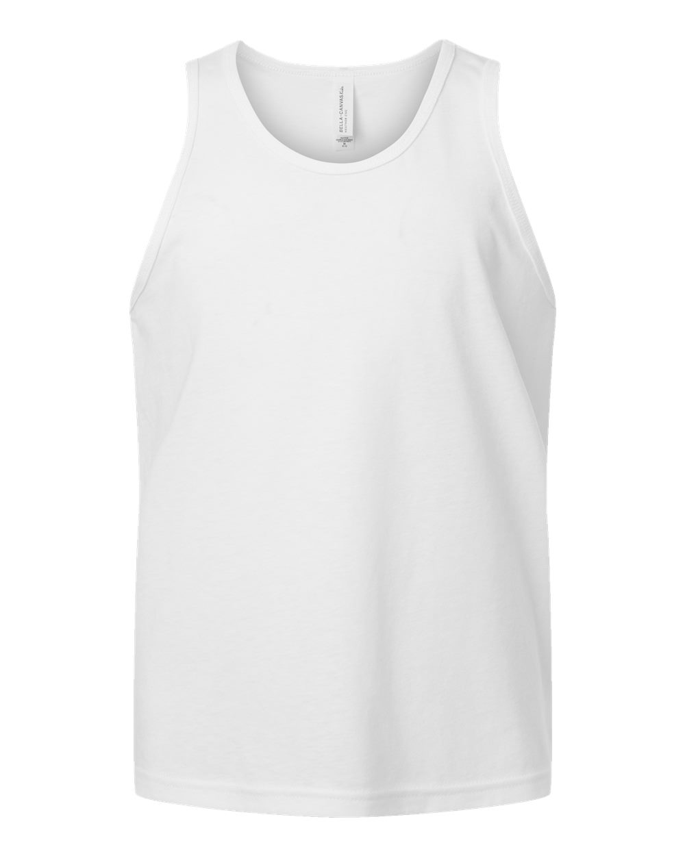 Front View of Solid White Blend Youth Heather CVC Tank - 3480YCVC