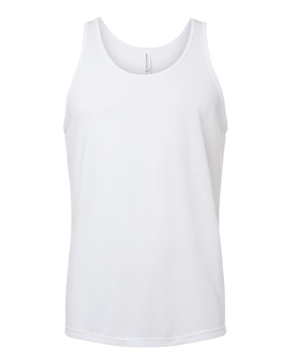 Front View of Solid White Triblend Triblend Tank - 3484