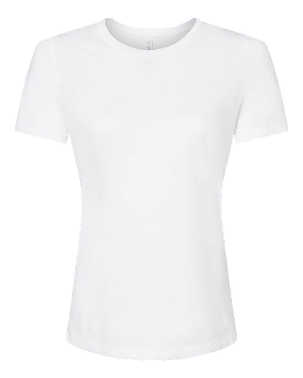 Front View of Solid White Triblend Women’s Relaxed Fit Triblend Tee - 6413