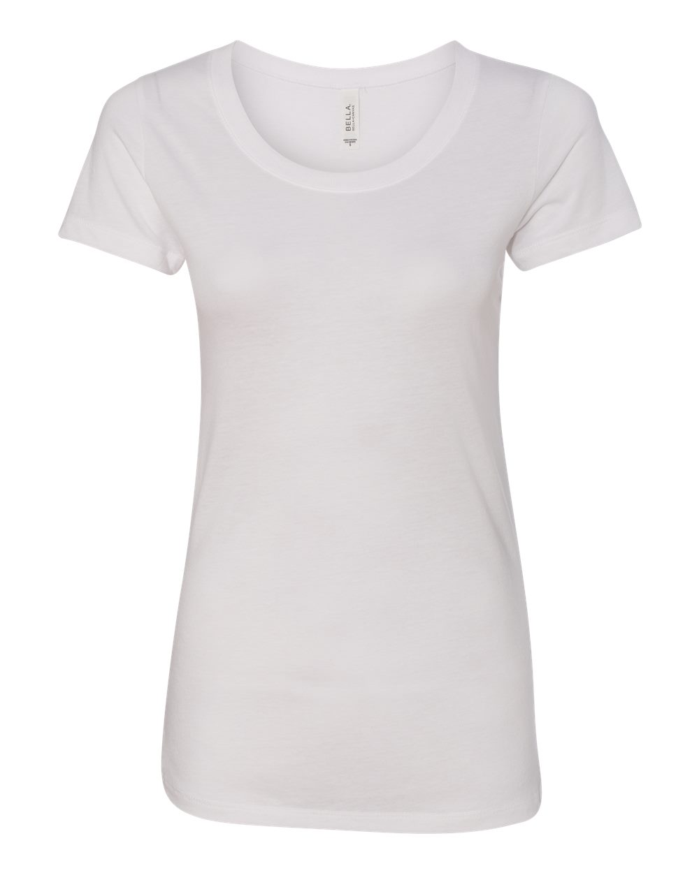 Front View of Solid White Triblend Women's Triblend Tee - 8413