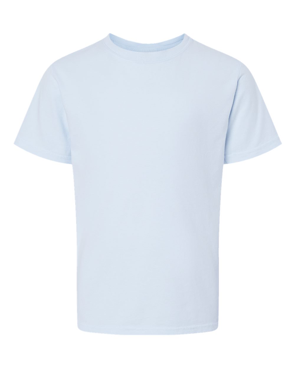 Front View of Soothing Blue Garment-Dyed Youth T-Shirt - GDH175