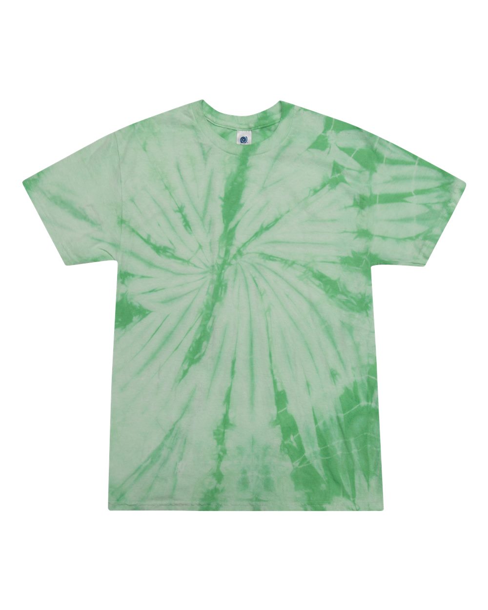 Front View of Spider Mint Multi-Color Tie-Dyed T-Shirt - 1000