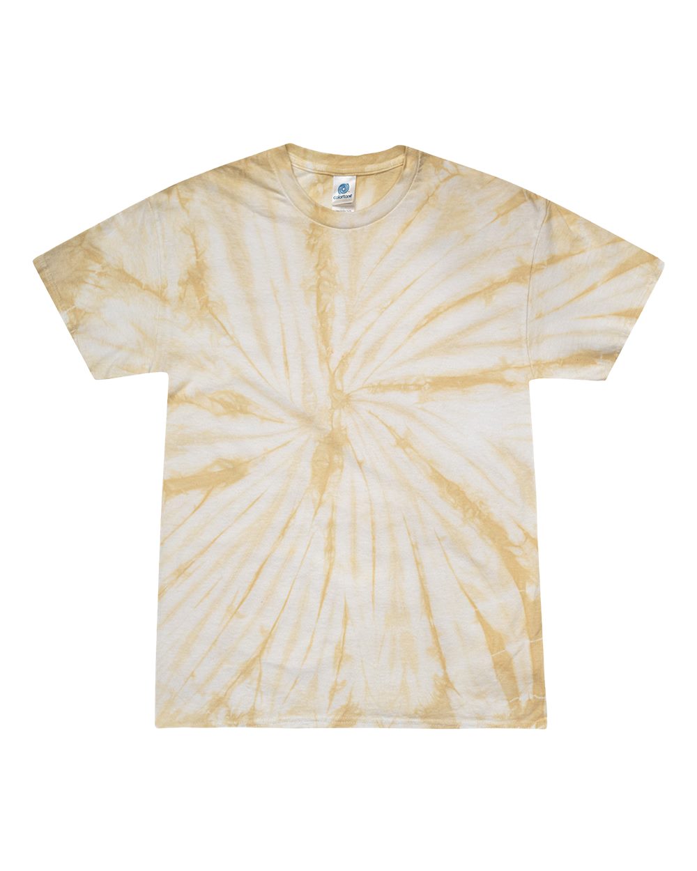 Front View of Spider Mustard Youth Multi-Color Tie-Dyed T-Shirt - CD1000Y