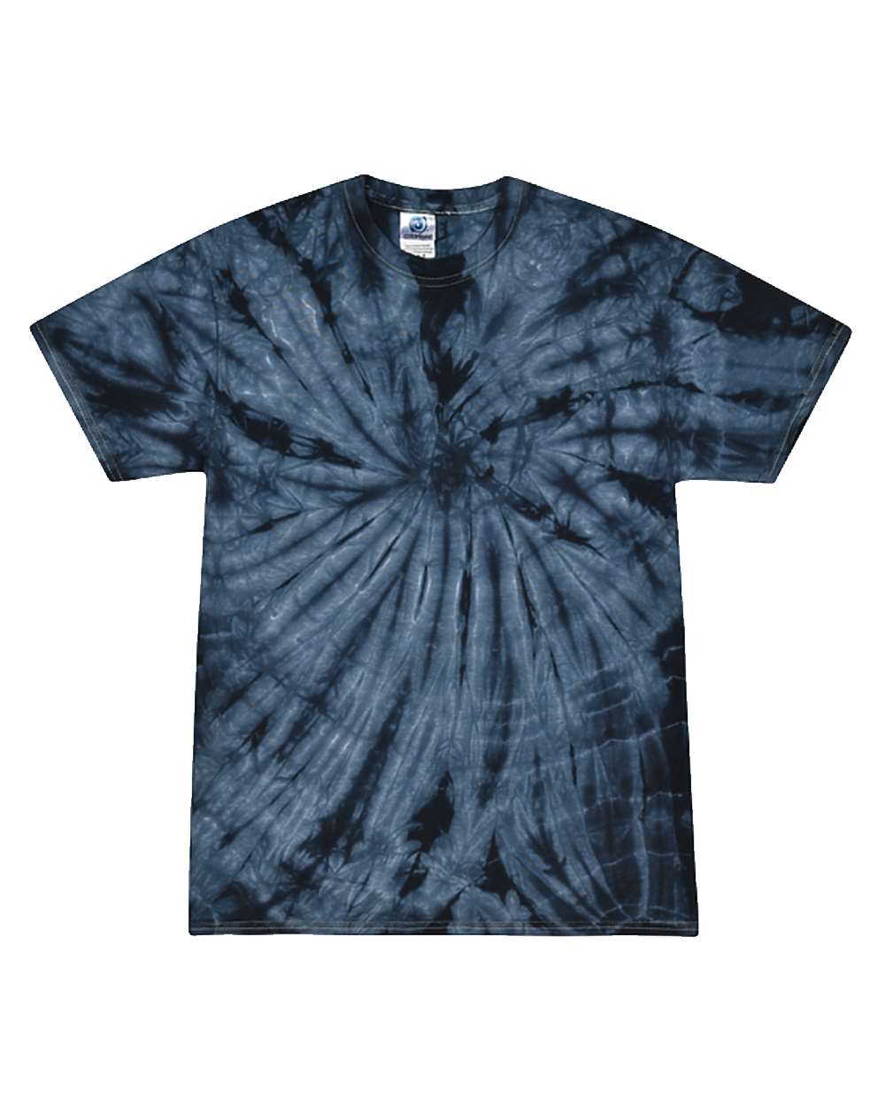 Front View of Spider Navy Multi-Color Tie-Dyed T-Shirt - 1000