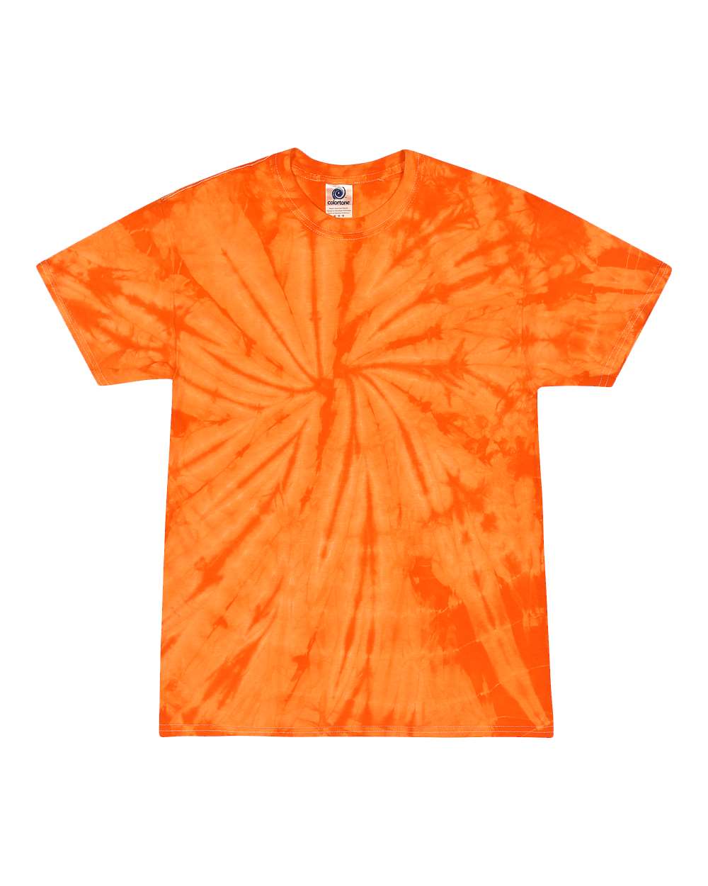 Front View of Spider Orange Multi-Color Tie-Dyed T-Shirt - 1000