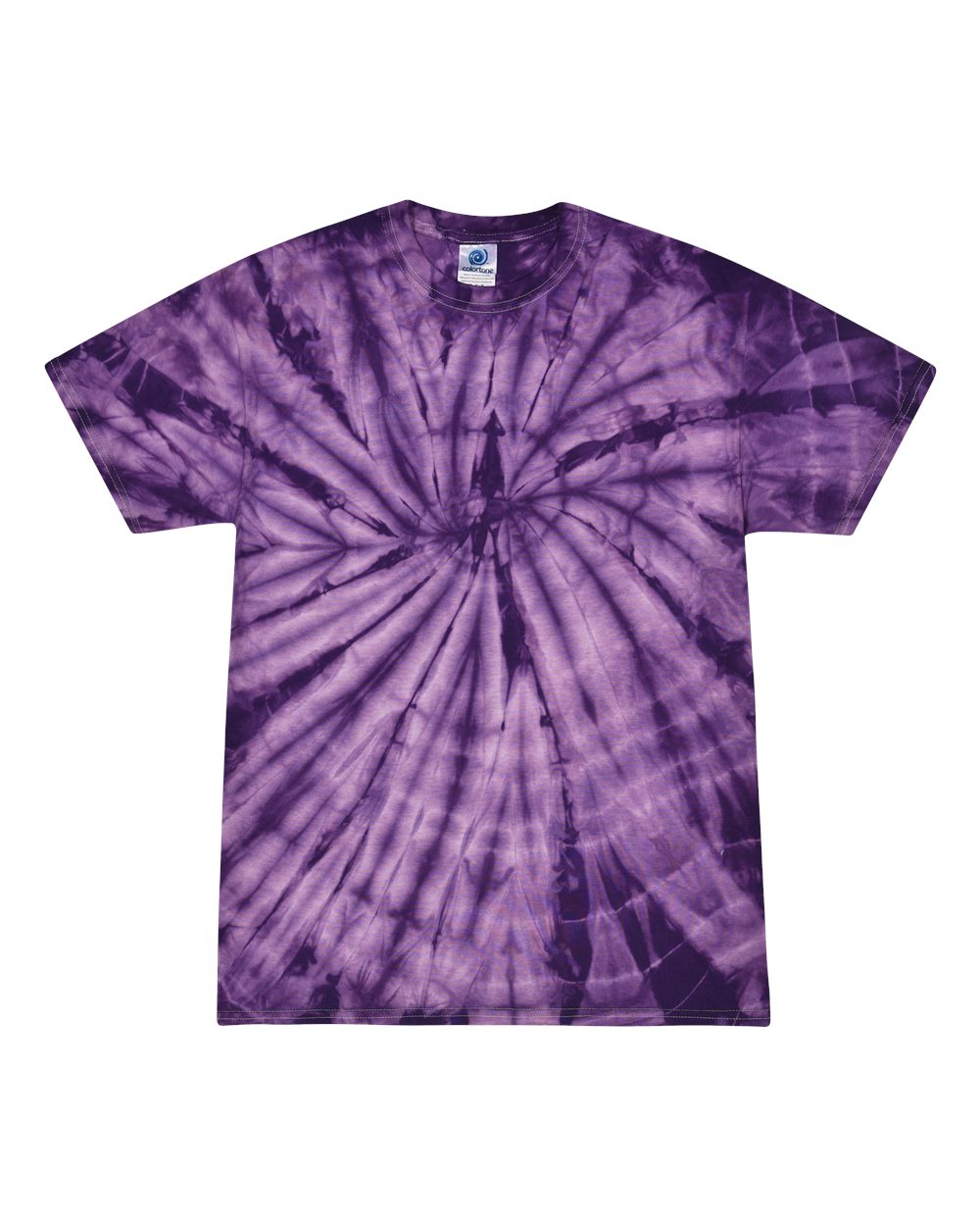 Front View of Spider Purple Multi-Color Tie-Dyed T-Shirt - 1000
