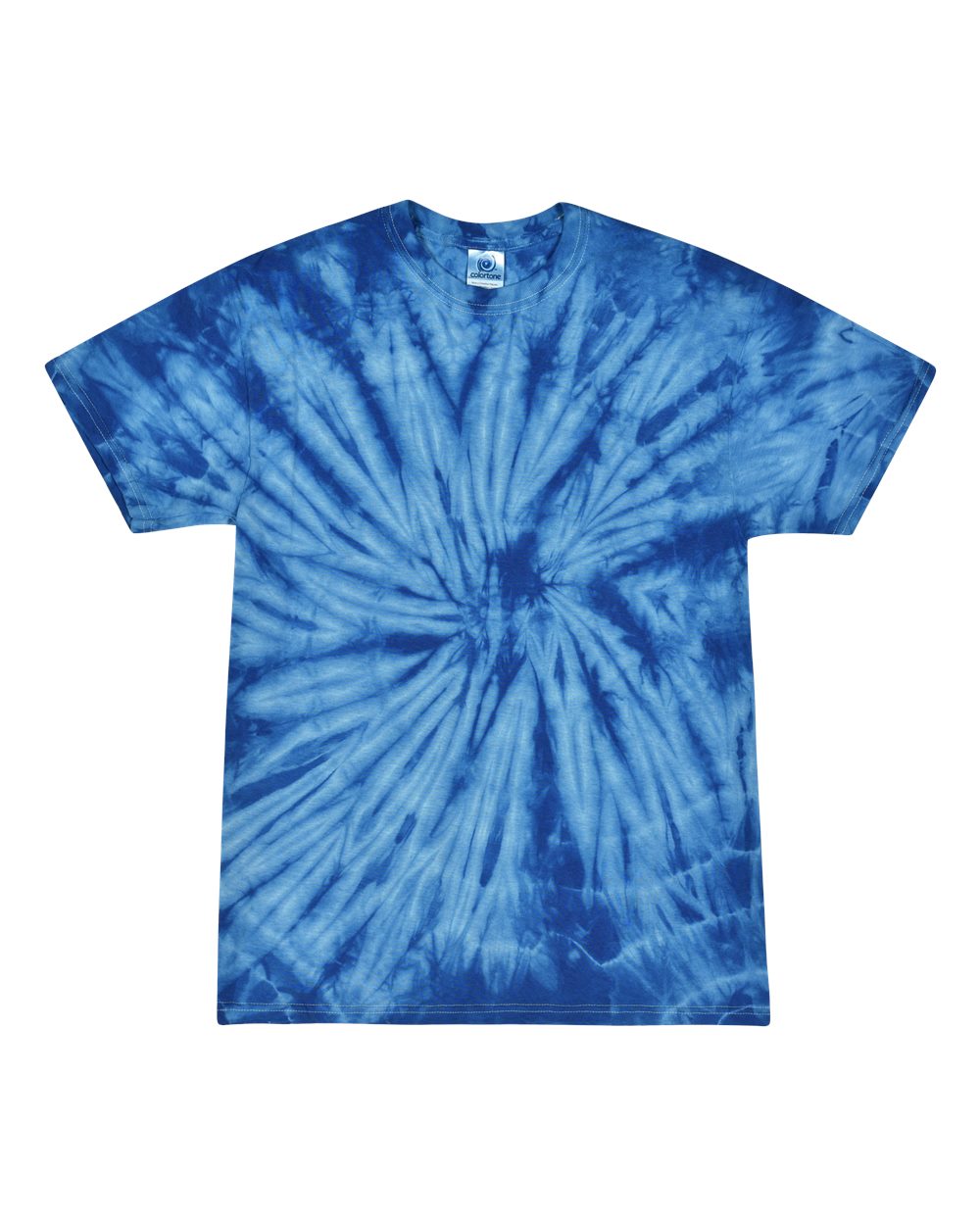 Front View of Spider Royal Multi-Color Tie-Dyed T-Shirt - 1000