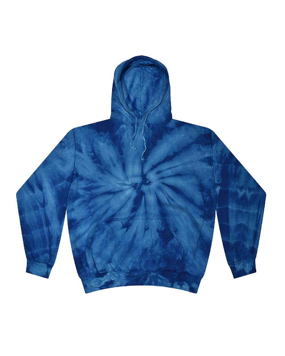 Front View of Spider Royal Tie-Dyed Hooded Sweatshirt - 8777