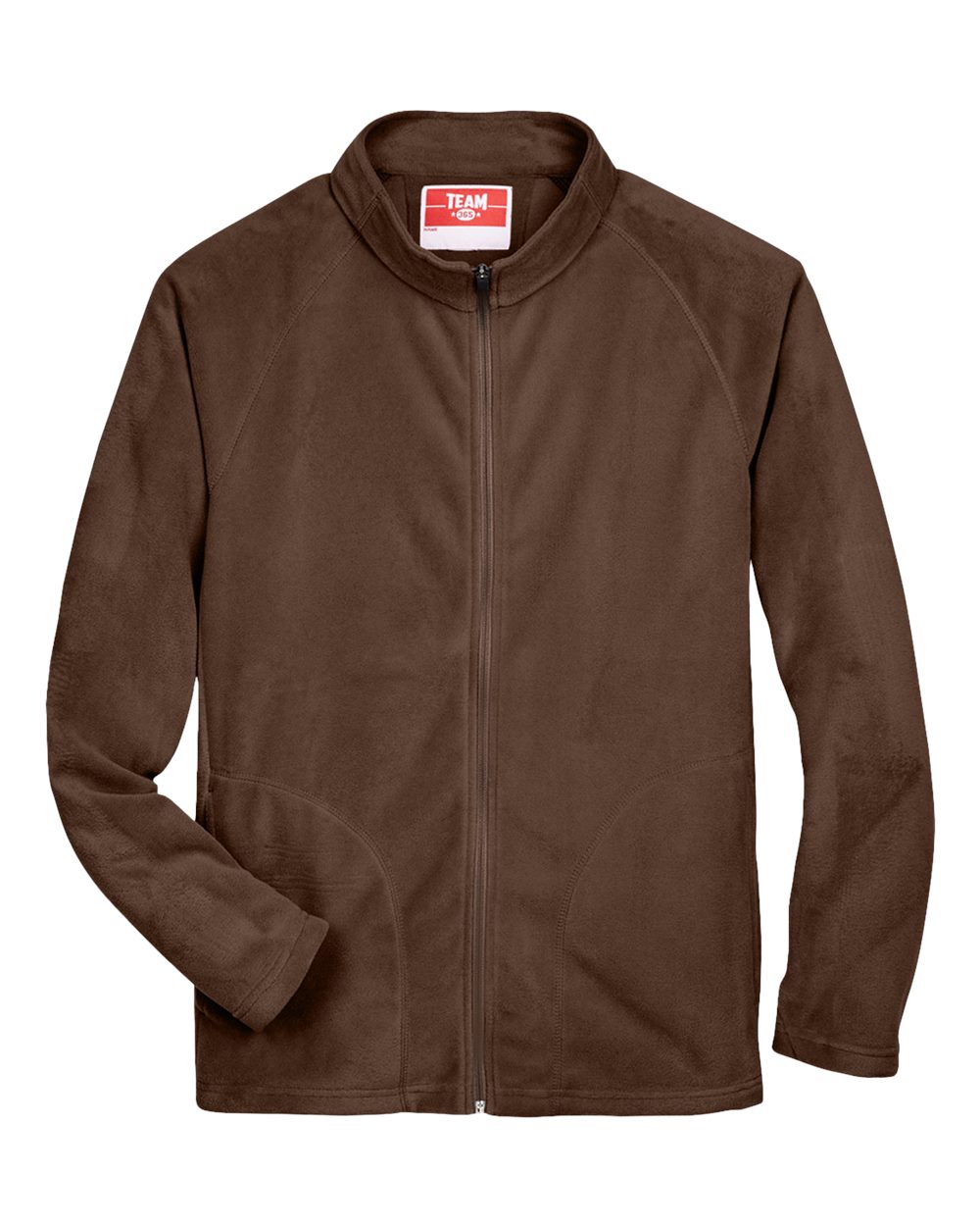 Front View of Sport Dark Brown Men's Campus Microfleece Jacket - TT90
