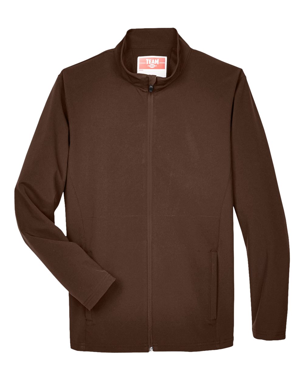 Front View of Sport Dark Brown Men's Leader Soft Shell Jacket - TT80