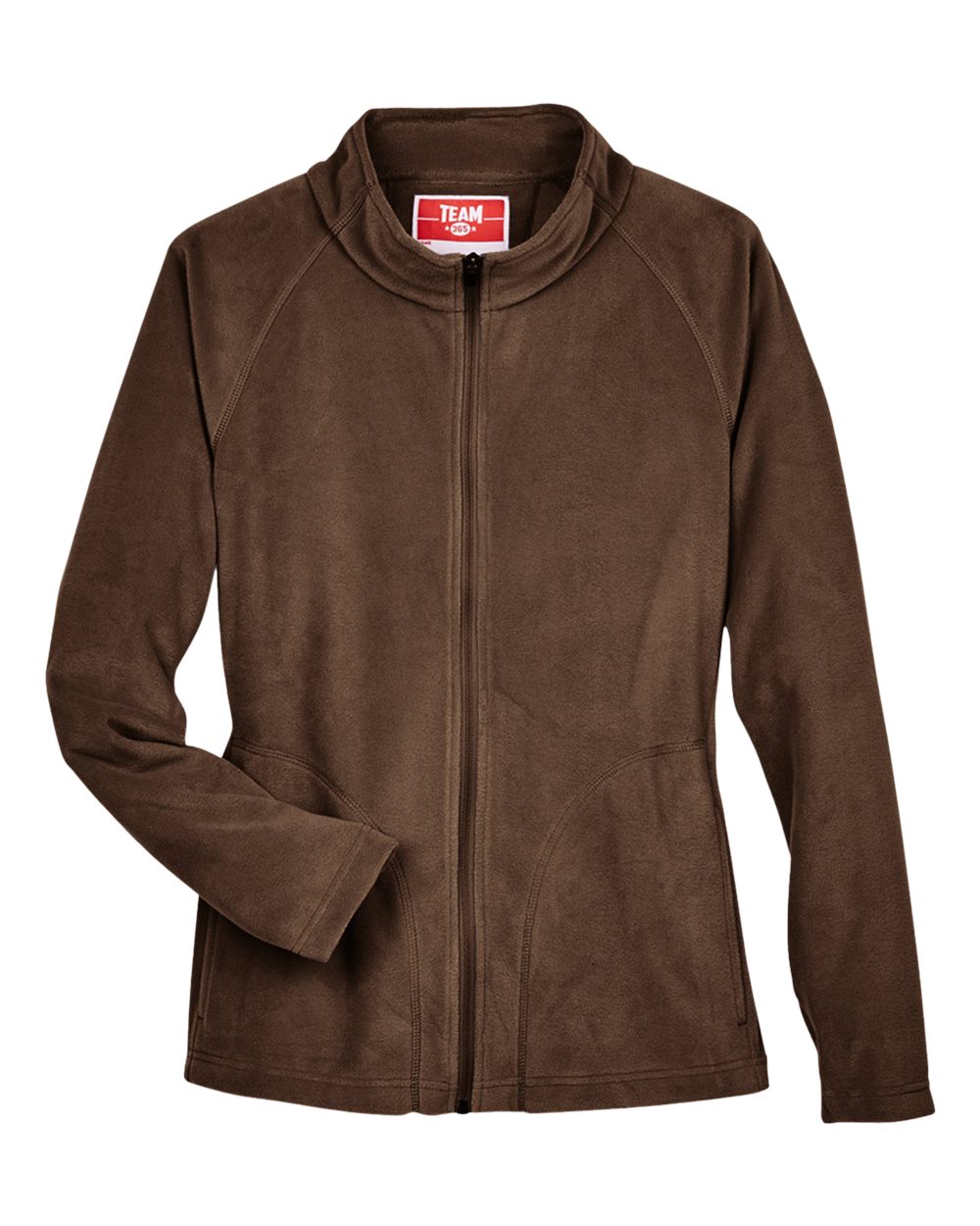 Front View of Sport Dark Brown Women's Campus Microfleece Jacket - TT90W