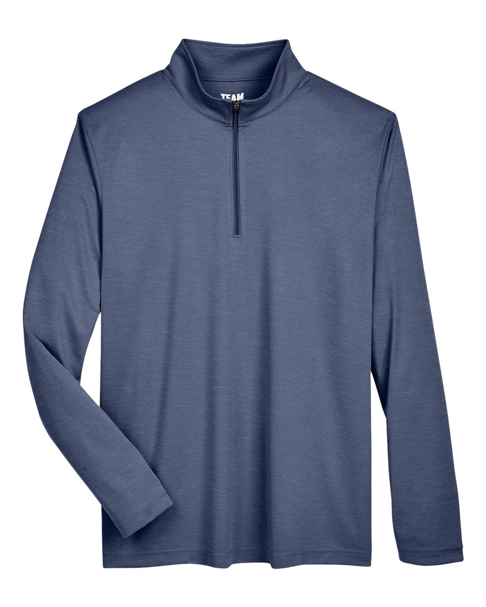 Front View of Sport Dark Navy Heather Men's Zone Sonic Heather Performance Quarter-Zip Pullover - TT31H