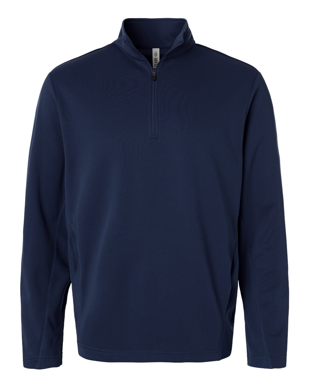 Front View of Sport Dark Navy Unisex Squad Cadet Quarter-Zip Tech Fleece Pullover - TT401
