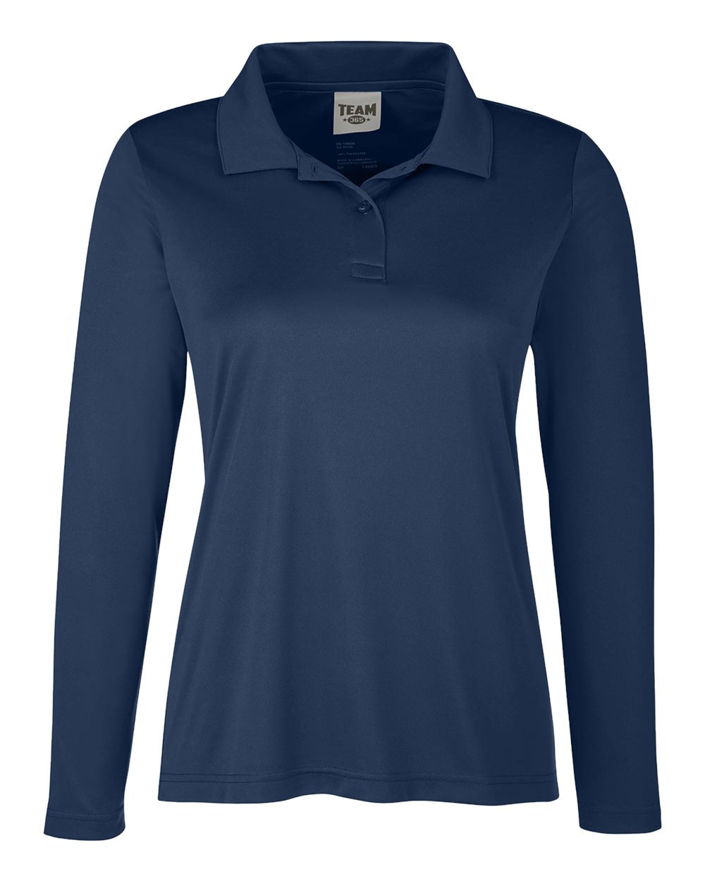 Front View of Sport Dark Navy Women's Zone Performance Long Sleeve Polo - TT51LW