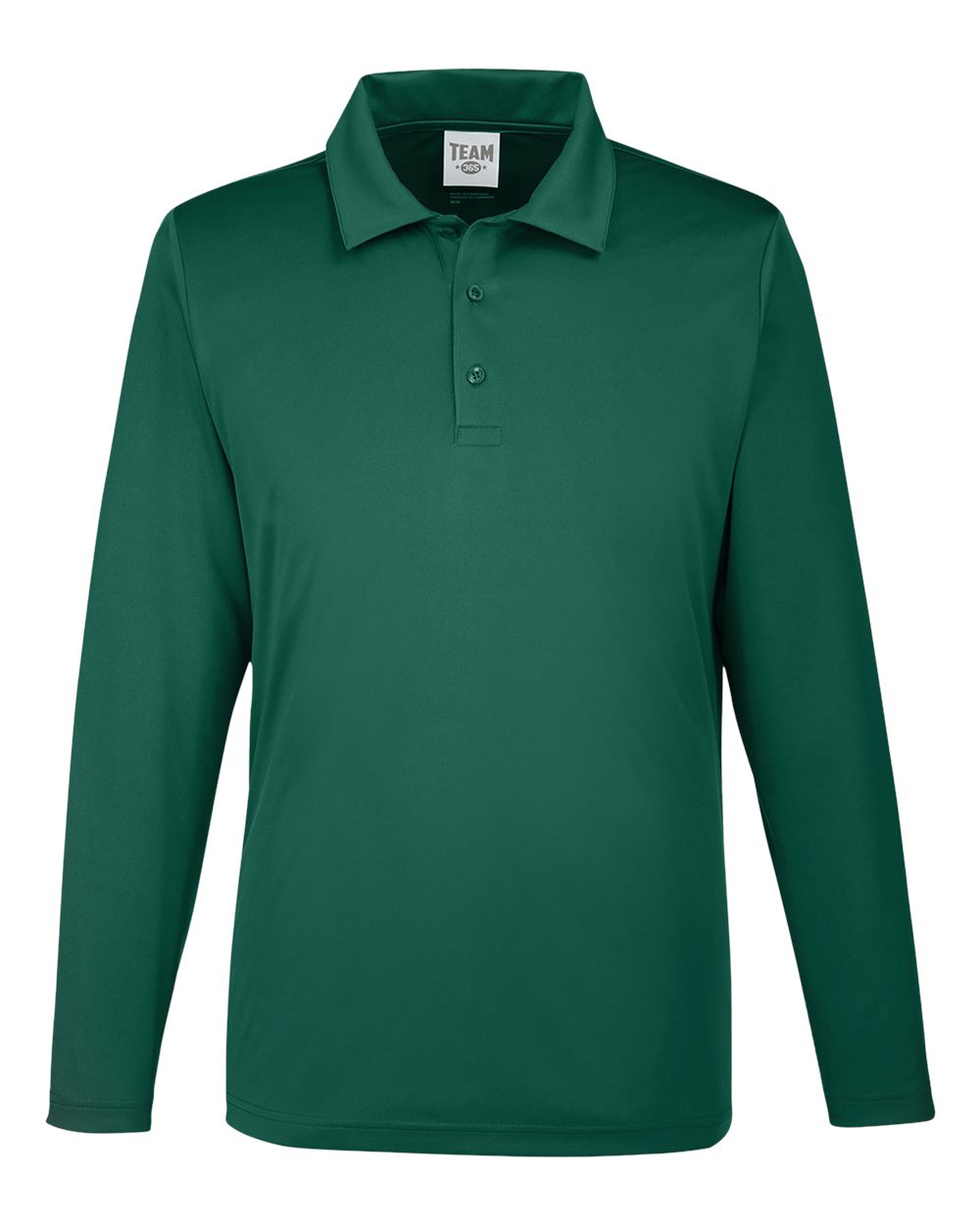 Front View of Sport Forest Men's Zone Performance Long Sleeve Polo - TT51L