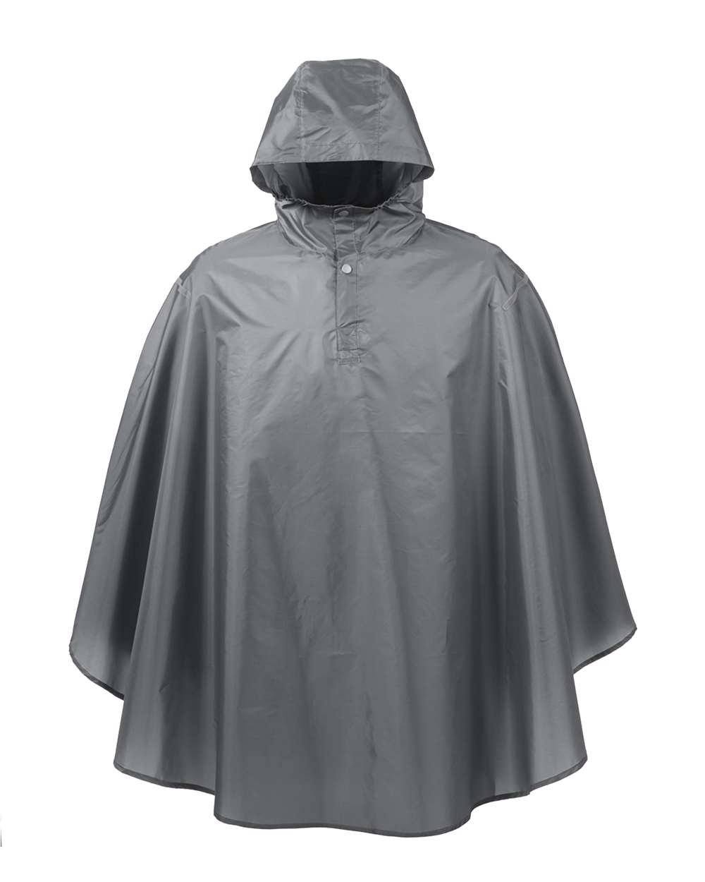 Front View of Sport Graphite Unisex Zone Protect Packable Poncho - TT71