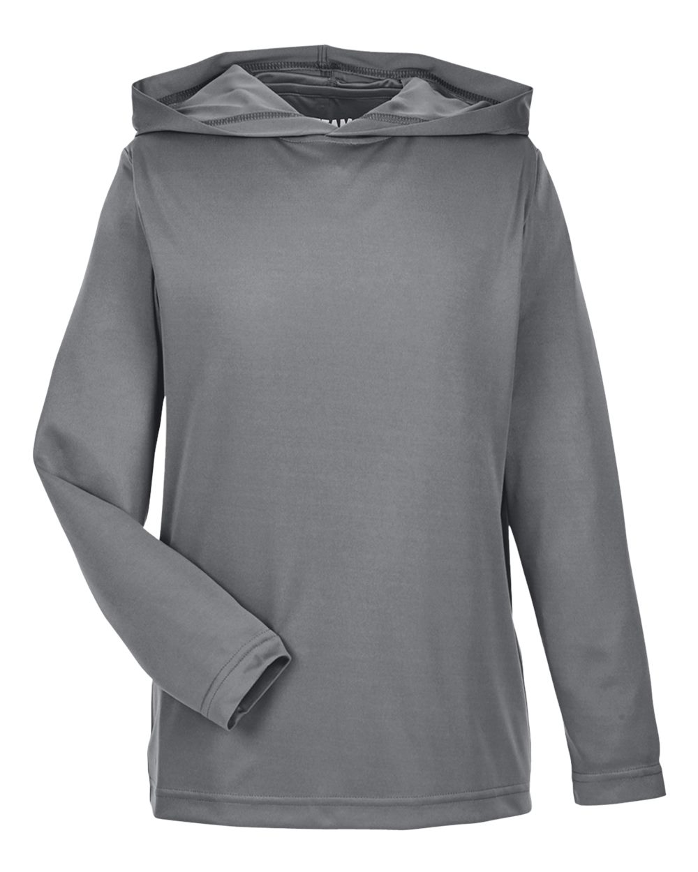 Front View of Sport Graphite Youth Zone Performance Hooded T-Shirt - TT41Y