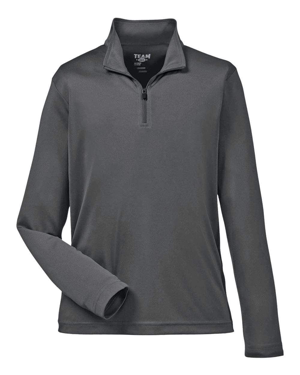 Front View of Sport Graphite Youth Zone Performance Quarter-Zip Pullover - TT31Y