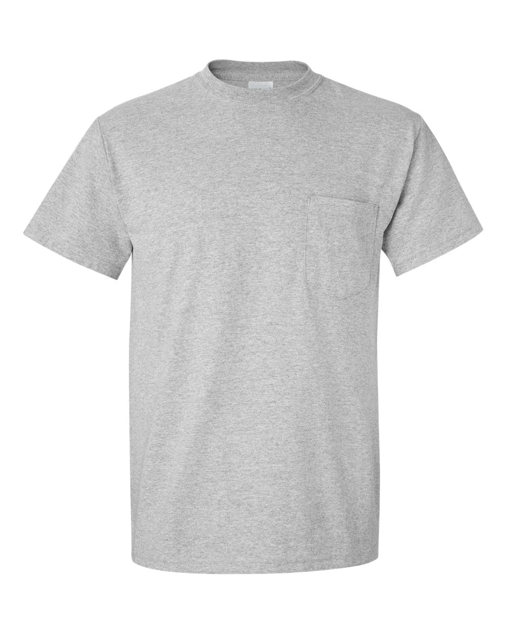 Front View of Sport Grey DryBlend® Pocket T-Shirt - 8300