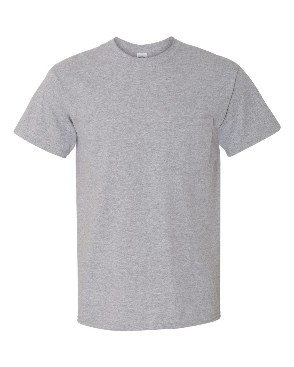 Front View of Sport Grey Heavy Cotton™ Pocket T-Shirt - 5300
