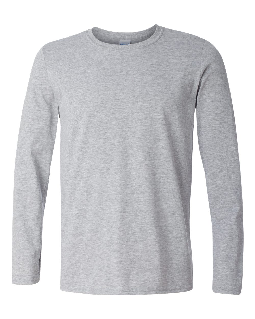 Front View of Sport Grey Softstyle® Long Sleeve T-Shirt - 64400