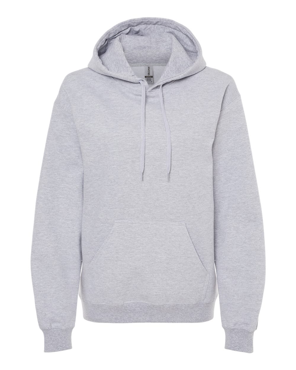 Front View of Sport Grey Softstyle® Midweight Hooded Sweatshirt - SF500