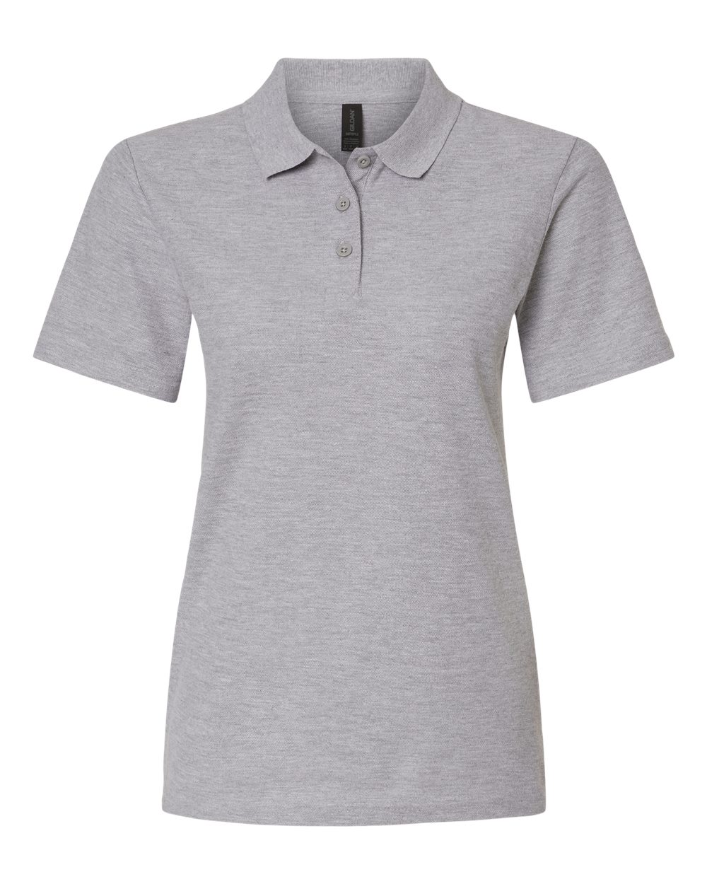 Front View of Sport Grey Softstyle® Women's Pique Polo - 64800L