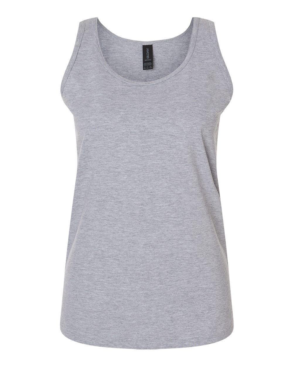 Front View of Sport Grey Softstyle® Women’s Tank Top - 64200L